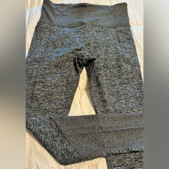 Athleta leggings, Medium Tall. Marled gray. Gently worn. - Picture 2 of 4
